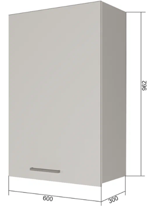 Навесной шкаф ВС9 60, Сатин/Белый в Сарапуле - изображение