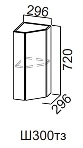 Торцевой кухонный шкаф закрытый Модерн New, Ш300тз/720, МДФ в Глазове