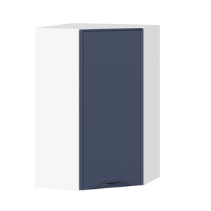 Настенный угловой шкаф высокий Индиго ЛД 298.620.000.117, Белый/Тёмно-синий в Сарапуле