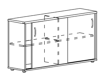 Шкаф-купе низкий Albero, для 2-х столов 60 (124,4х36,4х75,6) в Сарапуле