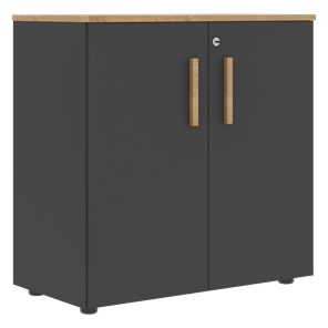 Низкий шкаф с малыми дверцами широкий FORTA Графит-Дуб Гамильтон  FLC 80.1(Z) (798х404х801) в Сарапуле