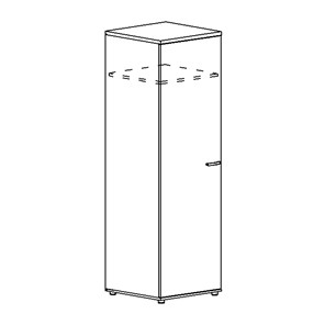 Шкаф для одежды глубокий узкий Albero (60х59х193) в Сарапуле