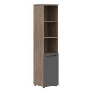 Шкаф колонна высокая с глухой малой дверью MORRIS TREND Антрацит/Кария Пальмира MHC 42.5 (429х423х1956) в Глазове