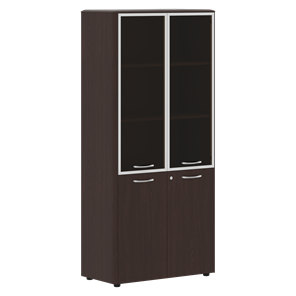 Шкаф комбинированный с дверьми в алюминиевой рамке с замком DIONI Венге DHC 85.7(Z)  (850х430х1930) в Глазове