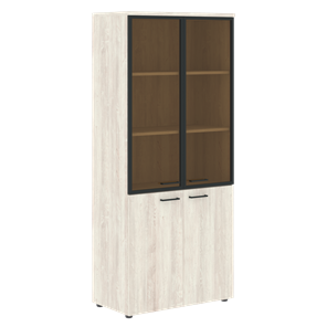 Шкаф комбинированный с дверьми в алюминиевой рамке и топом XTEN сосна Эдмонд  XHC 85.7.1  (850х410х1930) в Сарапуле