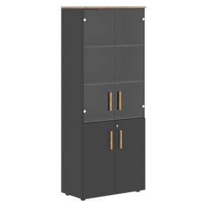 Широкий шкаф высокий FORTA Графит-Дуб Гамильтон  FHC 80.2(Z) (798х404х1965) в Сарапуле