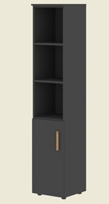 Высокий шкаф колонна с глухой малой дверью левой FORTA Черный Графит  FHC 40.5 (L) (399х404х1965) в Глазове