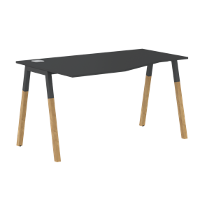 Письменный стол левый FORTA Черный Графит-Черный Графит-Бук  FCT 1367 (L) (1380х900(670)х733) в Сарапуле
