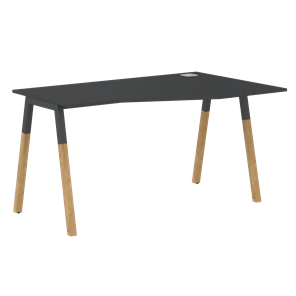 Письменный стол правый FORTA Черный Графит-Черный Графит-Бук FCT 1367 (R) (1380х900(670)х733) в Сарапуле