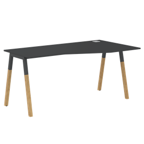 Письменный стол правый FORTA Черный Графит-Черный Графит-Бук FCT 1567  (R) (1580х900(670)х733) в Сарапуле - предосмотр