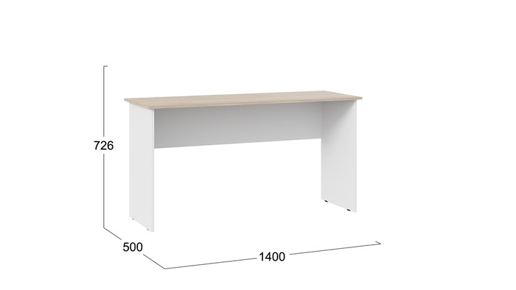 Письменный стол Тип 14, 1400 (Дуб Сонома/Белый Ясень) в Глазове - изображение 2