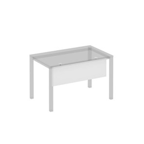 Экран стола защитный (ДСП) с кронштейнами для стола 120 на белом металлокаркасе Комфорт КФ, белый премиум (120x3.2x1.8) К.Б1 812 в Глазове