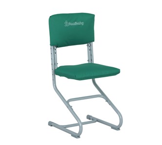 Комплект чехлов на спинку и сиденье стула СУТ.01.040-01 Зеленый, Замша в Глазове