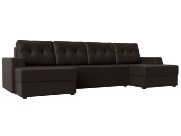 Большой П-образный диван Эмир, Коричневый (Экокожа) боннель в Ижевске