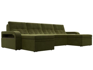П-образный диван Лига-035 мини, Зеленый (микровельвет) в Глазове
