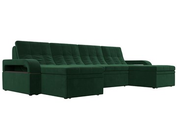П-образный диван Лига-035 мини, Зеленый (велюр) в Глазове