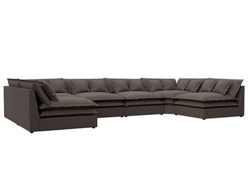 Большой П-образный диван Лига-040, Амур коричневый (рогожка) в Глазове