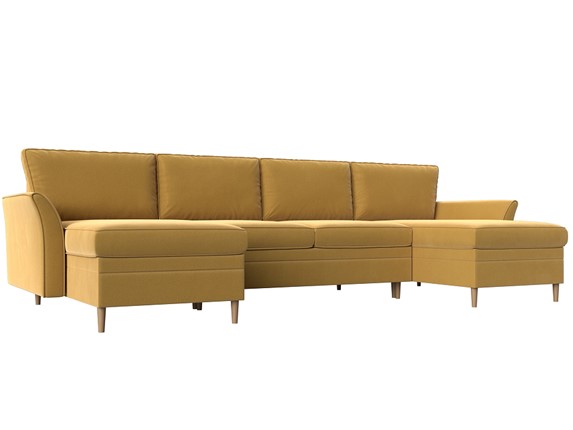 П-образный диван София, Желтый (Микровельвет) в Сарапуле - изображение