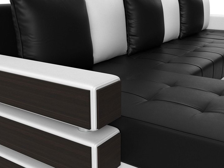 П-образный диван Венеция боннель, Черный\Белый (Экокожа) в Сарапуле - изображение 2