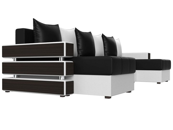 П-образный диван Венеция боннель, Черный\Белый (Экокожа) в Сарапуле - изображение 3