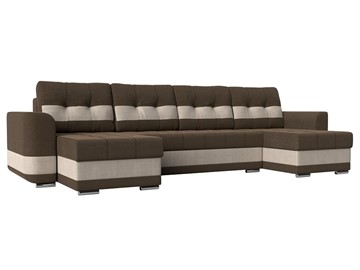 П-образный диван Честер, коричневый/бежевый (рогожка) в Сарапуле
