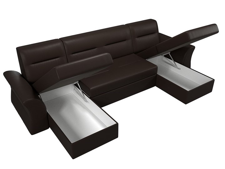 П-образный диван Клайд, Коричневый (Экокожа) в Сарапуле - изображение 2