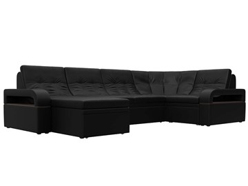 П-образный диван Лига-035, Черный (Экокожа) в Сарапуле