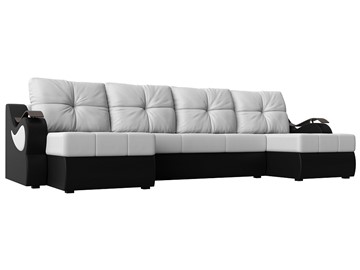 П-образный диван Меркурий П, Белый/черный (экокожа) в Сарапуле