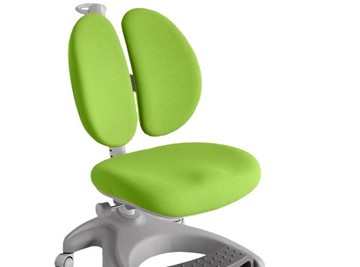 Детский стул FauDesk FunDesk Solerte Grey с подставкой для ног + чехол для кресла (ткань зеленая) в Глазове