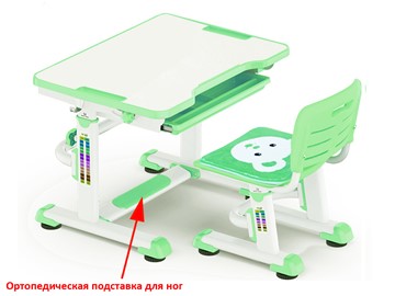 Растущая парта + стул Mealux BD-08 Teddy, green, зеленая в Глазове
