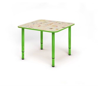 Детский регулируемый столик Азбука квадратный СДО-4 Зеленый в Сарапуле