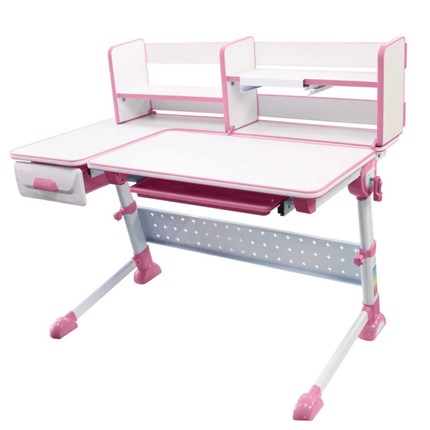 Детский стол-трансформер RIFFORMA-35, Белый+Розовый в Сарапуле - изображение
