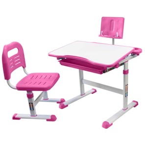 Растущий стол с подставкой и стулом, Holto SET-17A, Розовый в Глазове