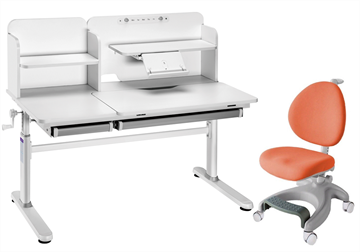 Комплект парта + кресло Iris II Grey + Cielo Orange + чехол для кресла в подарок в Глазове