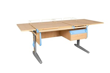 Детский стол-трансформер 1/75-40 (СУТ.25) + Polka_z 1/600 (2 шт.) + Polka_b 1/550 (2 шт.)  + Tumba 1 бежевый/серый/ниагара в Сарапуле