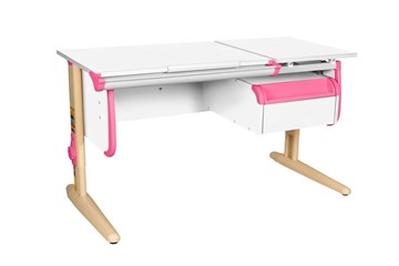 Детский стол-трансформер 1/75-40 (СУТ.25) + Tumba 1 Белый/Бежевый/розовый в Сарапуле