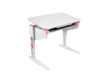 Детский стол-трансформер 5/100 (СУТ. 46) Белый/Белый/Розовый с лотком в Сарапуле