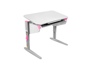 Детский стол-трансформер 5/100 (СУТ. 46) Белый/Серый/Розовый с лотком в Сарапуле
