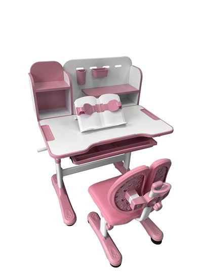 Парта растущая + стул Vivo Pink FUNDESK в Глазове - изображение 2