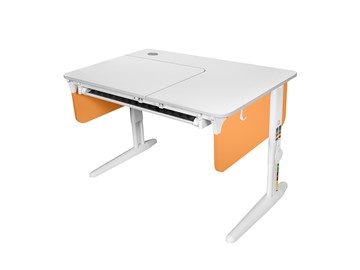 Детский стол-трансформер L/70-45 (СУТ 62) с лотком, белый/белый/оранжевый в Сарапуле