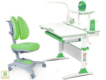Растущая парта + стул Комплект Mealux EVO Evo-30 Z (арт. Evo-30 Z + Y-115 KZ), серый, зеленый в Глазове