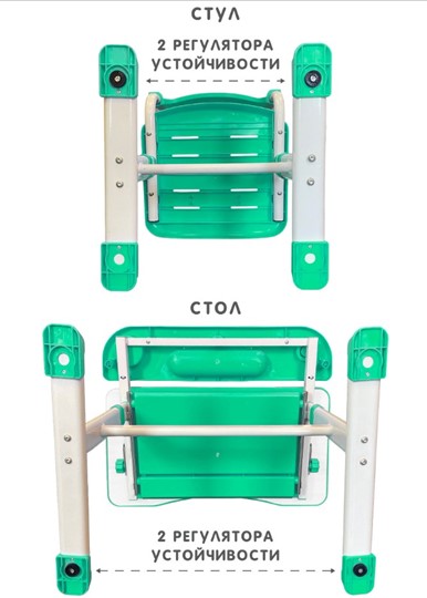 Растущий стул и растущая парта SET HOLTO-17А, зеленый в Глазове - изображение 12